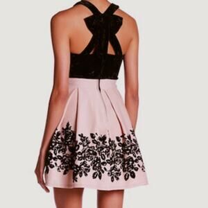 4/$25    -Trixxi Fit Flare Red an Black Velvet Dress - S